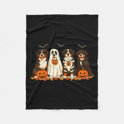 Halloween Bernese Mountain Dog Ghost Soky Bernese  Fleece Deken (Voorkant)