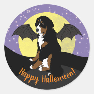Halloween Bernese Mountain Dog Ronde Sticker