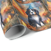 Halloween Bernese Mountain met pompoenen Scary Cadeaupapier (Rol Hoek)