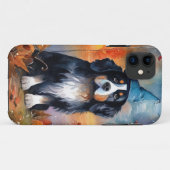 Halloween Bernese Mountain met pompoenen Scary Case-Mate iPhone Case (Achterkant (horizontaal))