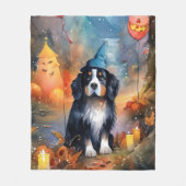 Halloween Bernese Mountain met pompoenen Scary Fleece Deken (Voorkant)