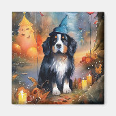 Halloween Bernese Mountain met pompoenen Scary Magneet (Voorkant)