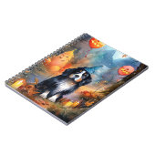 Halloween Bernese Mountain met pompoenen Scary Notitieboek (Linkerzijde)