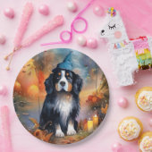 Halloween Bernese Mountain met pompoenen Scary Papieren Bordje (Feest)