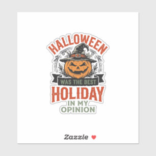Halloween Beste Feestdag Vintage Pompoen Shirt Ont Sticker