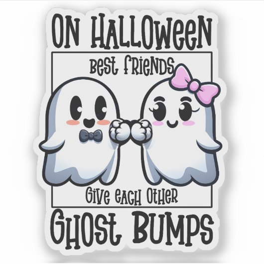 Halloween Beste Vrienden Ghost Bump Sticker (Voorkant)