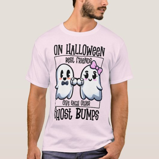 Halloween Beste Vrienden Ghost Bump T-shirt (Voorkant)
