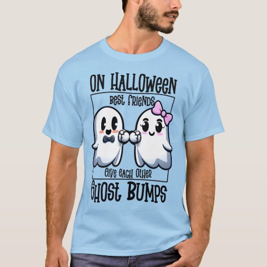 Halloween Beste Vrienden Ghost Bump T-shirt (Voorkant)
