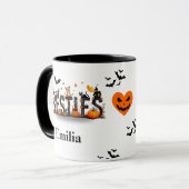 Halloween Besties Grafische Naam Mok voor Vrienden (Voorkant links)