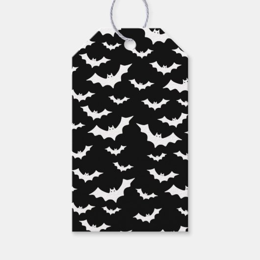 Halloween betegelde vleermuispartij aanpasbaar lab cadeaulabel (Voorkant)