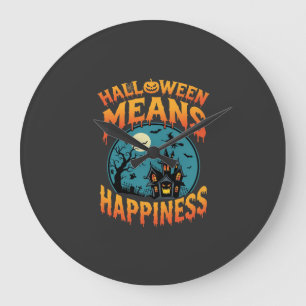 Halloween Betekent Geluk Geest Huis Vector Grote Klok