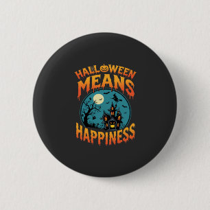 Halloween Betekent Geluk Geest Huis Vector Ronde Button 5,7 Cm