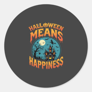 Halloween Betekent Geluk Geest Huis Vector Ronde Sticker