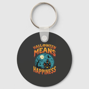 Halloween Betekent Geluk Geest Huis Vector Sleutelhanger
