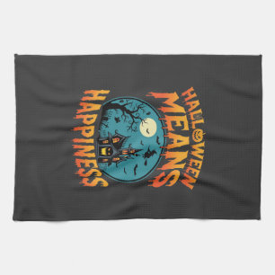 Halloween Betekent Geluk Geest Huis Vector Theedoek