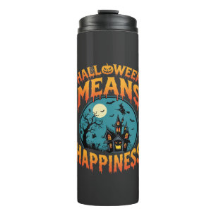 Halloween Betekent Geluk Geest Huis Vector Thermosbeker