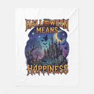 Halloween Betekent Geluk Geheime Kasteel Heks Koe Fleece Deken