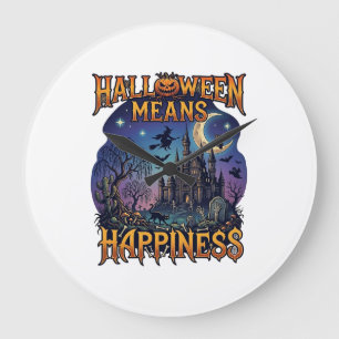 Halloween Betekent Geluk Geheime Kasteel Heks Koe Grote Klok