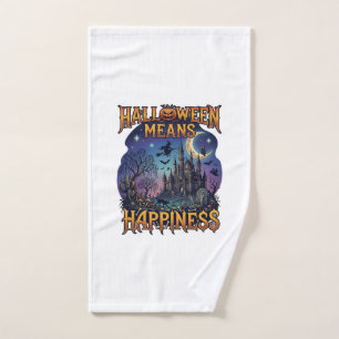 Halloween Betekent Geluk Geheime Kasteel Heks Koe Handdoek