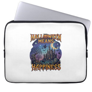 Halloween Betekent Geluk Geheime Kasteel Heks Koe Laptop Sleeve