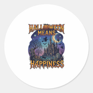 Halloween Betekent Geluk Geheime Kasteel Heks Koe Ronde Sticker