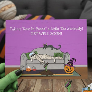 Halloween Beterschap Grappige Herstellende Mumie Kaart