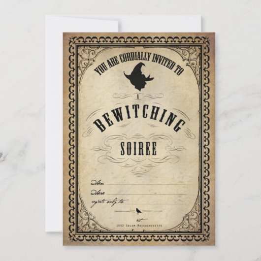  Halloween betoverende Soiree-uitnodiging Kaart (Voorkant)