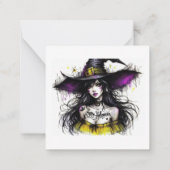 Halloween betoverender met 'Happy Halloween'  Notitiekaartje (Achterkant)