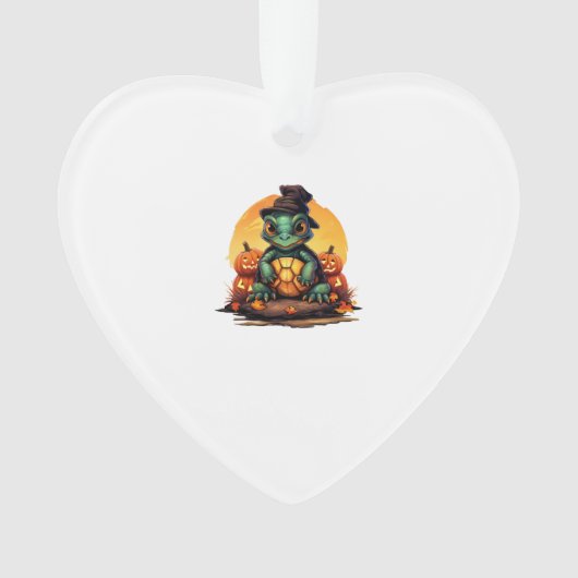 Halloween Betovering Schildpad met Hoed in de Herf Ornament (voorkant)