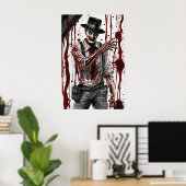 Halloween Beunting Art, Bloody Killer Nachtmerrie Poster (Thuiskantoor)