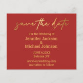 Halloween Bewaar de datum Gouden Handschriftkaart (Achterkant)