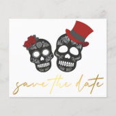 Halloween Bewaar de datum Gouden Handschriftkaart (Voorkant)