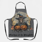 Halloween,Bewaker van de Pompoenen, Schedel, Pompo Schort (Voorkant)