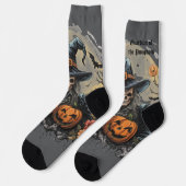 Halloween,Bewaker van de Pompoenen, Schedel, Pompo Sokken (Links)