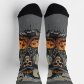Halloween,Bewaker van de Pompoenen, Schedel, Pompo Sokken (Top)
