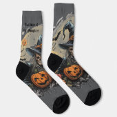 Halloween,Bewaker van de Pompoenen, Schedel, Pompo Sokken (Rechts)