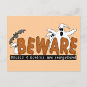 Halloween Beware T-shirts en cadeautjes Briefkaart (Voorkant)