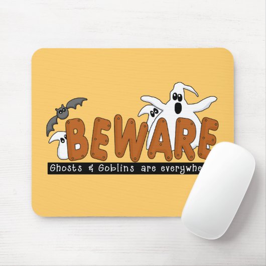 Halloween Beware T-shirts en cadeautjes Muismat (Met muis)