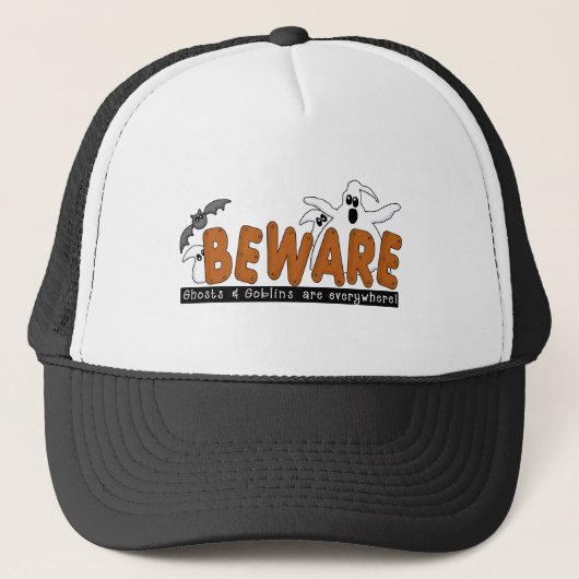 Halloween Beware T-shirts en cadeautjes Trucker Pet (Voorkant)