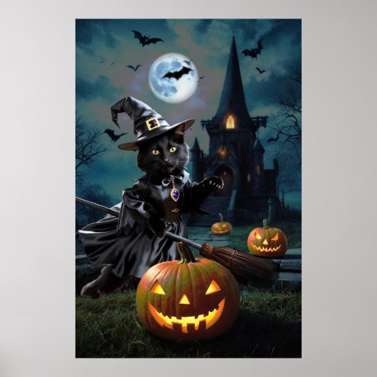 Halloween Bewitched Cat Poster (Voorkant)
