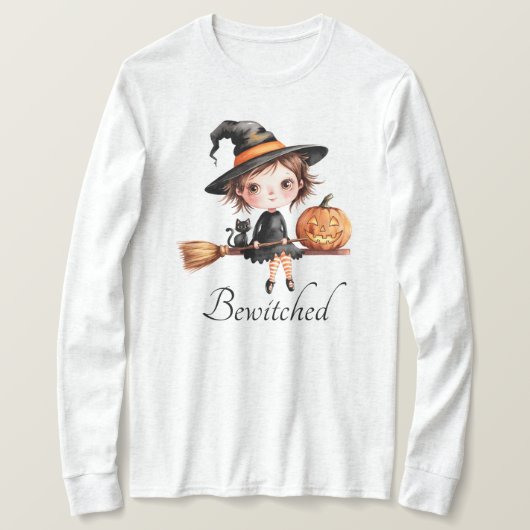 Halloween Bewitched T-shirt met lange mouwen (Design voorkant)