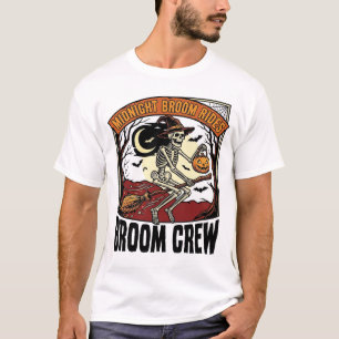 Halloween Bezemritten Vintage Skelet Heks Grafisch T-shirt