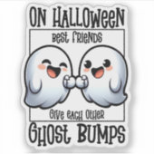 Halloween BFF's geven elkaar spookbultjes Sticker (Voorkant)