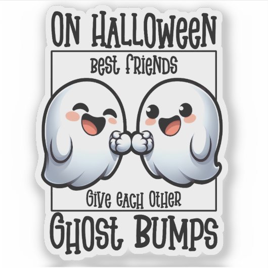 Halloween BFF's geven elkaar spookbultjes Sticker (Voorkant)