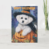 Halloween Bichon Frise Dog Feestdagen Kaart (Voorkant)