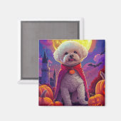 Halloween Bichon Frise Dog Pumpkins eng Magneet (Voorkant / Achterkant)