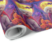 Halloween Bichon Frise Hond Pompoenen Griezelen Cadeaupapier (Rol Hoek)