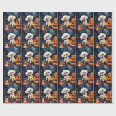 Halloween Bichon Frise met pompoenen eng Cadeaupapier (Vlak)