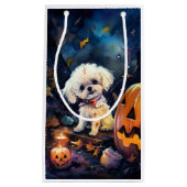 Halloween Bichon Frise met pompoenen eng Klein Cadeauzakje (Voorkant)