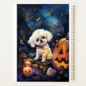 Halloween Bichon Frise met pompoenen eng Planner (Achterkant)